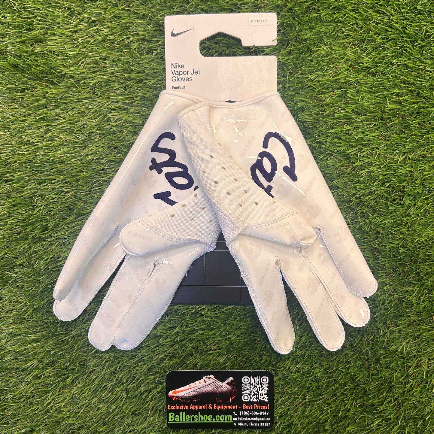 Nike Team Issue Kansas State Wildcats Vapor Jet 7.0 Football Gloves