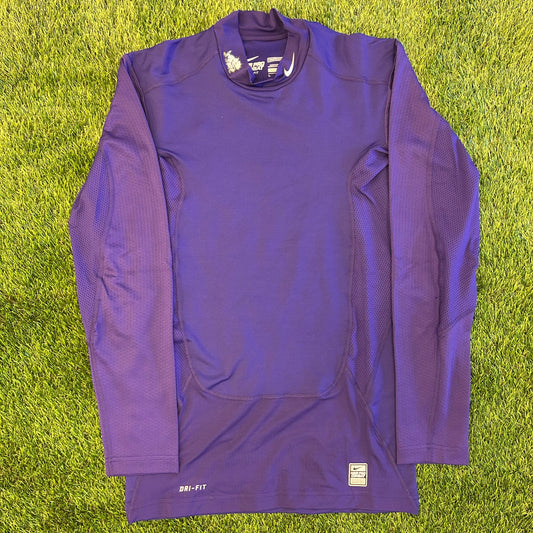 Nike Team Issue TCU Horned Frogs Pro Combat Dri-Fit Mock-Neck Long Sleeve