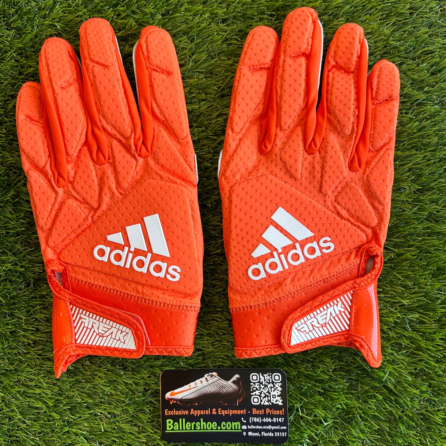 Adidas Team Issue Miami Hurricanes Freak 5.0 Football Gloves