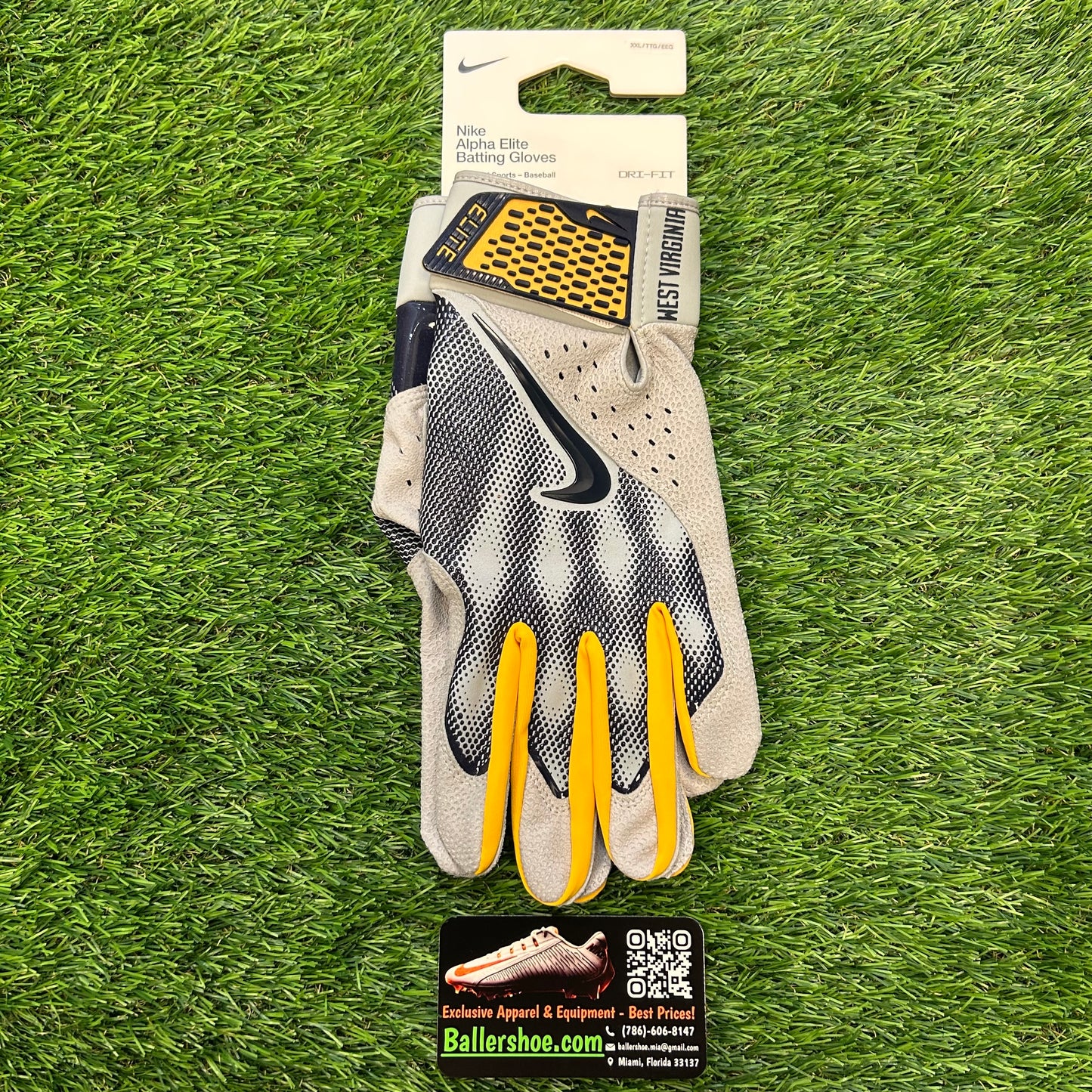 Nike Team Issue West Virginia Mountaineers Alpha Elite Batting Gloves