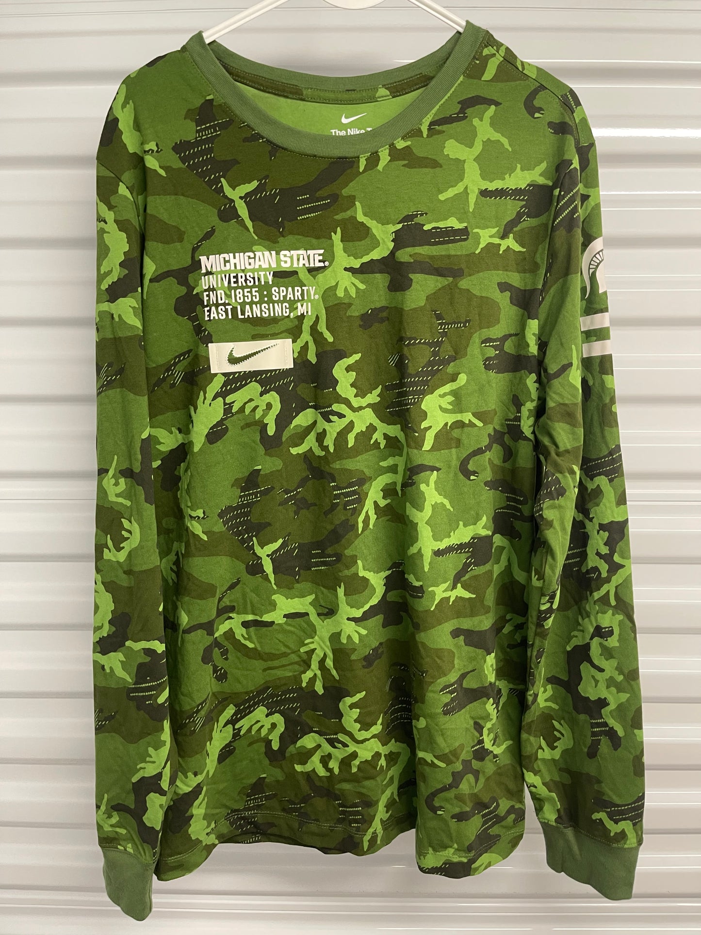 Nike Cotton Michigan State Spartans Camo Long Sleeve