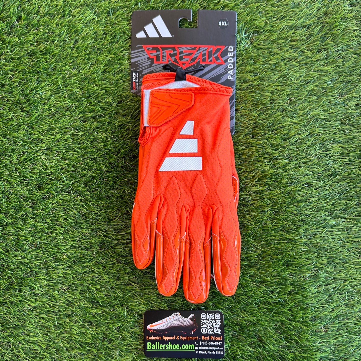 Adidas Team Issue Miami Hurricanes Freak 6.0 Football Gloves