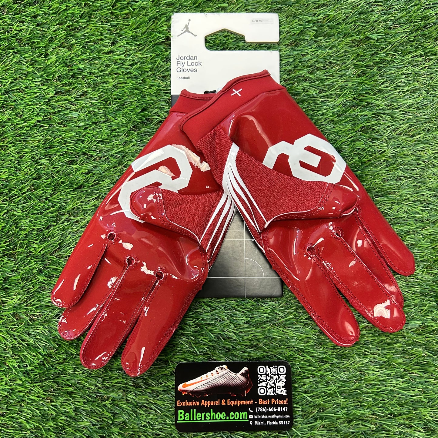 Nike Jordan Team Issue Oklahoma Sooners Fly Lock Football Gloves