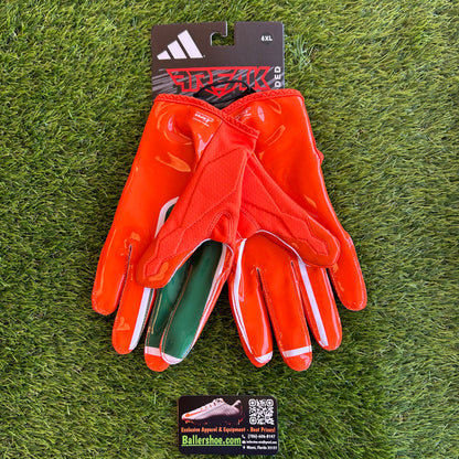 Adidas Team Issue Miami Hurricanes Freak 6.0 Football Gloves