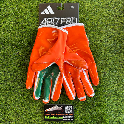 Adidas Team Issue Miami Hurricanes Adizero 13 Football Gloves