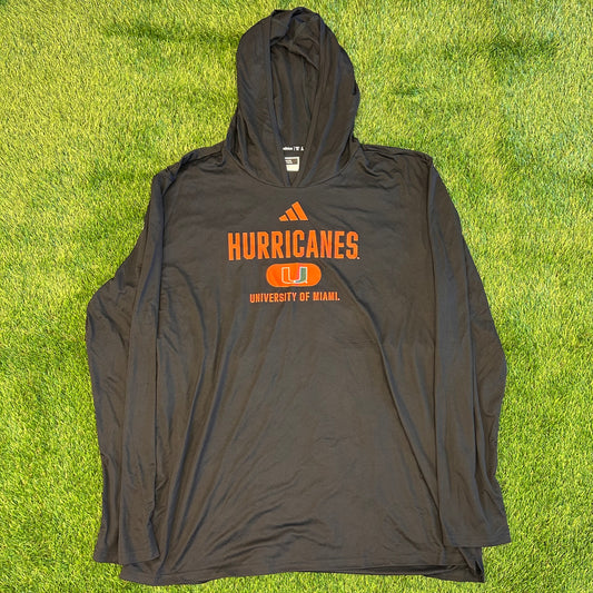 Adidas Miami Hurricanes Long Sleeve Hoodie