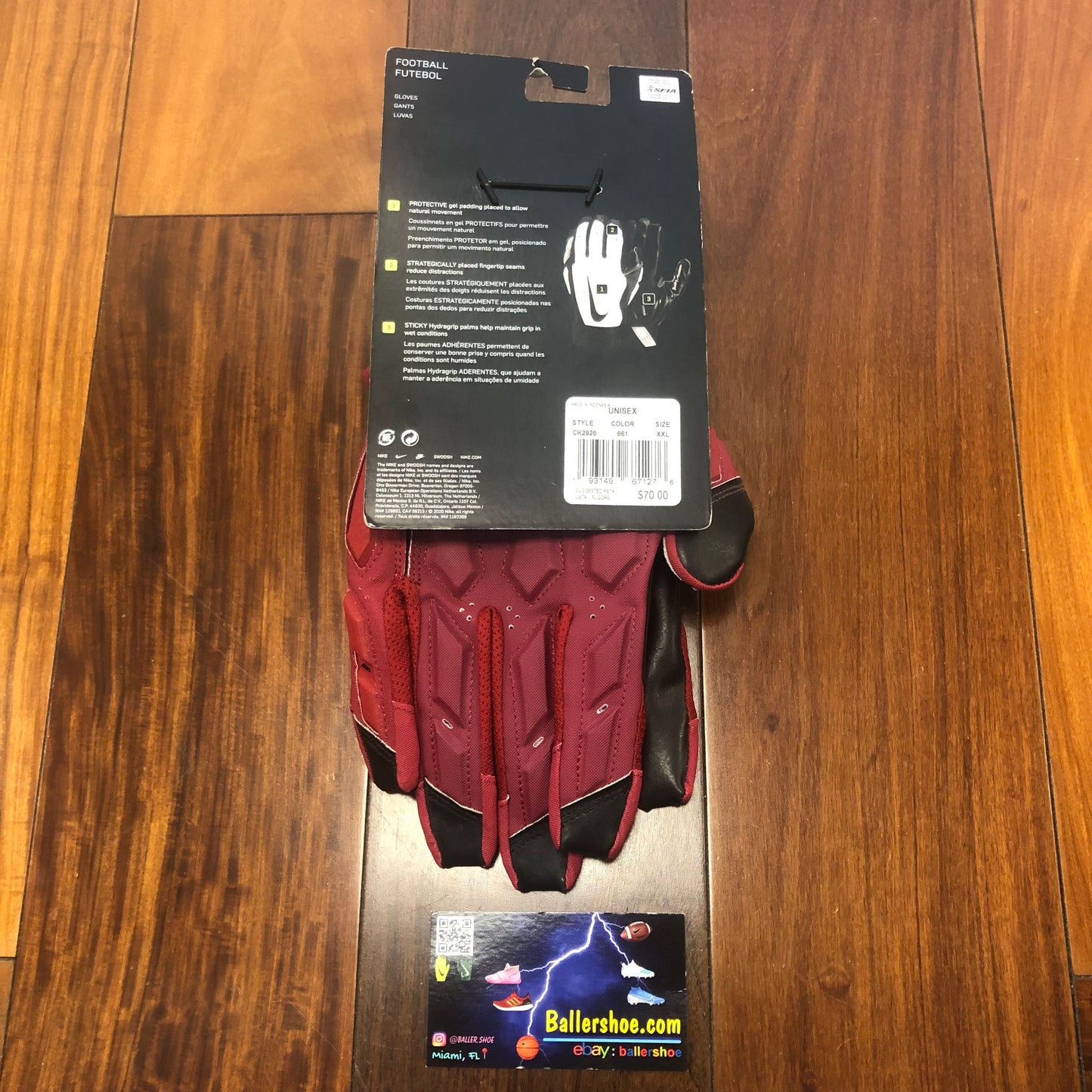 Nike D-Tack 6.0 Padded Football Gloves