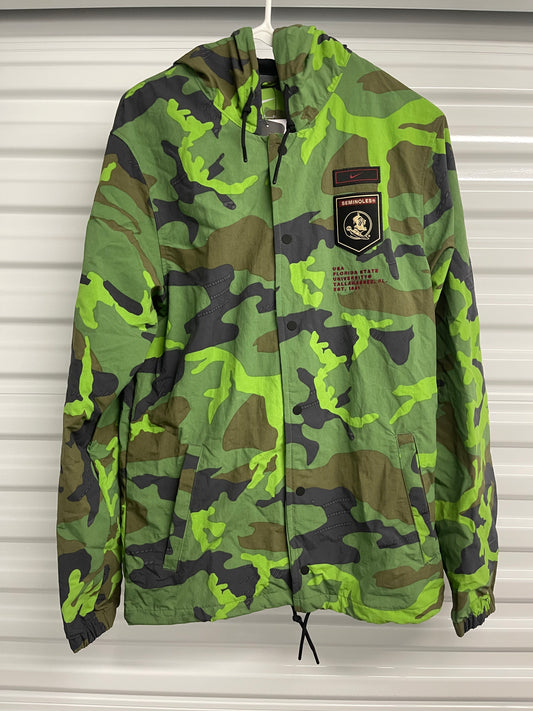 Nike On-Field Florida State Seminoles Military Camo Button Windbreaker